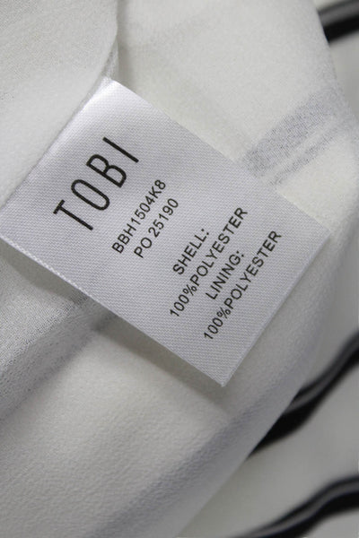 TOBI Women Hot Pants Striped White Polyester Zip Closure Size XS