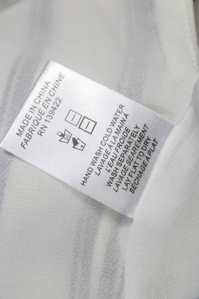 TOBI Women Hot Pants Striped White Polyester Zip Closure Size XS