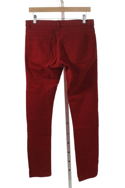 The Kooples Mens Red Straight Jeans Cotton Button 32 Inseam Size 29