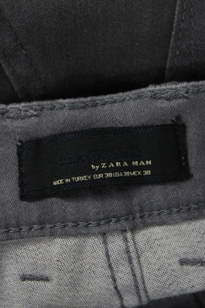 Zara Mens Gray Button Cotton Jeans Size 30