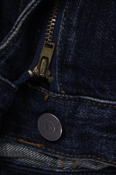 J Crew Mens Straight Blue Cotton Jeans Button Size 29