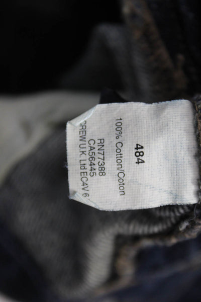 J Crew Mens Straight Blue Cotton Jeans Button Size 29