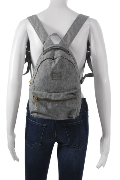 Herschel Supply Co. Womens Pocket Front Logo Small Canvas Backpack Handbag Gray