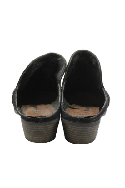 Sonoma Womens Slip On Block Heel Round Toe Suede Mules Black Size 8