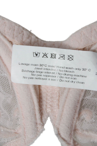 Simone Perele Womens Embroidered Under Wire Bra Pink Size 34 C