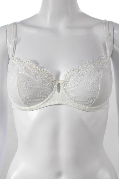Simone Perele Womens Under Wire Bralette Bra White Size 34 C