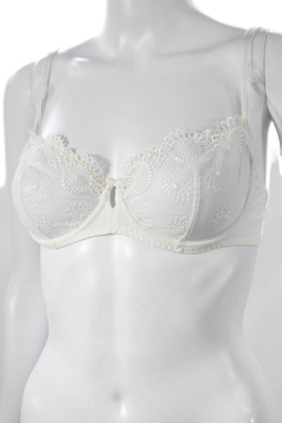 Simone Perele Womens Under Wire Bralette Bra White Size 34 C