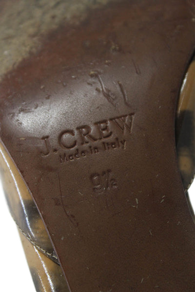 J Crew Womens Animal Print Pointed Toe D'Orsay Pumps Brown Size 39.5 9.5