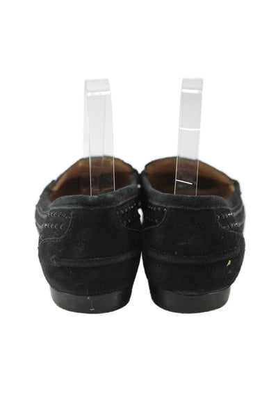 J Crew Womens Suede Jeweled Slide On Loafers Black Size 9.5