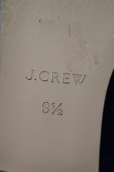 J Crew Womens Denim Bow Detail Slide On Ballet Flats Blue Size 9.5