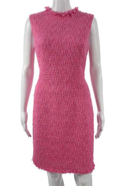 Oscar de la Renta Women Black Sleeveless Crew Neck Knee Length Dress Size 10