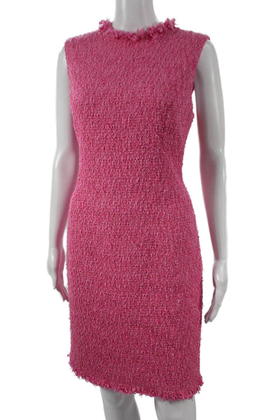Oscar de la Renta Women Black Sleeveless Crew Neck Knee Length Dress Size 10