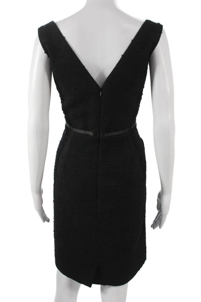 Not Available Womens Modern Black Knee Length Dress Sleeveless Boat Neck Size 8