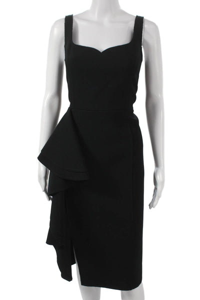 Not Available Women Calligraphy Print Black Dress Sleeveless Sweetheart Size 10