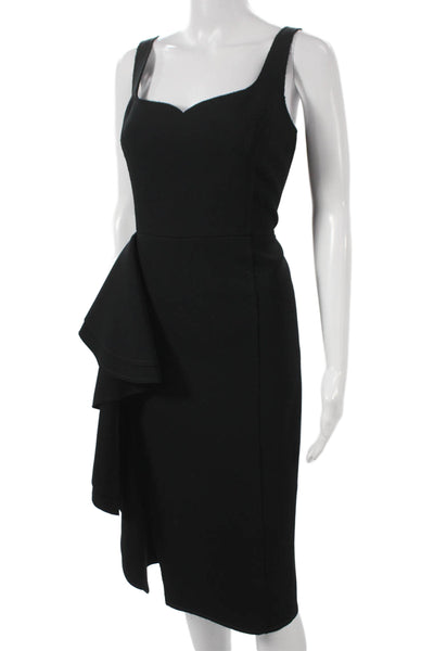 Not Available Women Calligraphy Print Black Dress Sleeveless Sweetheart Size 10