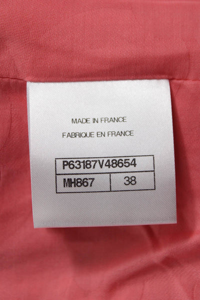 Chanel Women 2022 Tweed  Jacket Pink Button Long Sleeve Size 38