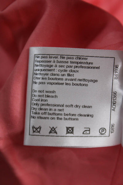 Chanel Women 2022 Tweed  Jacket Pink Button Long Sleeve Size 38
