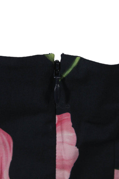 Oscar de la Renta Women Maxi Floral Dress Square Neck Sleeveless Size 12