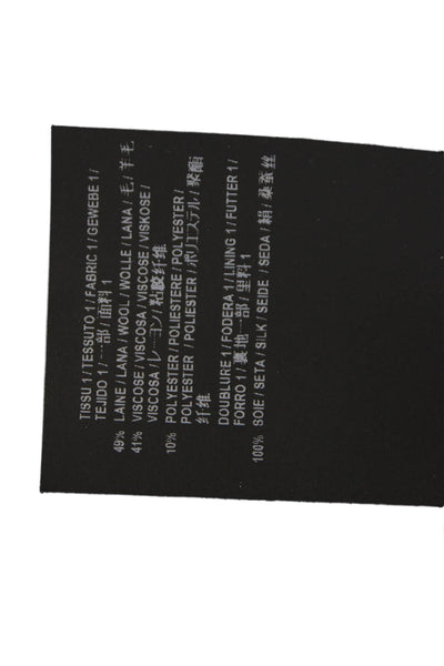Saint Laurent Womens Black Wool Halter Shift Dress Button Sleeveless Size 42
