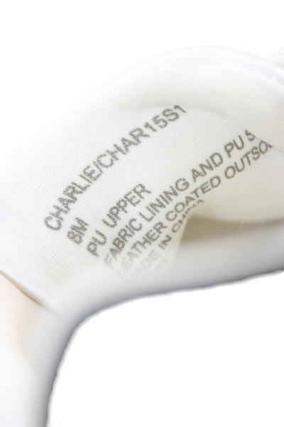 4450500 Steve Madden Womens Leather Casual Low Top Sneakers White Size 8
