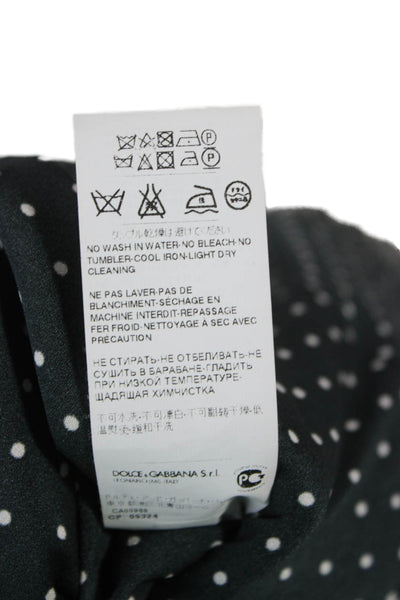 Dolce & Gabbana Women A-Line Houndstooth Black Short Sleeve Dress Size 36