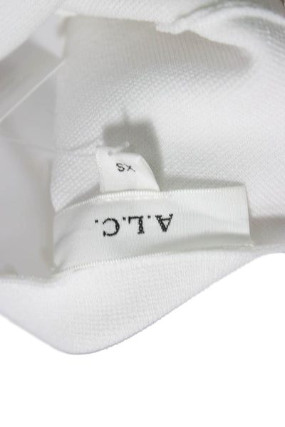 A.L.C. Women Cropped Tank Square Neck Sleeveless White Size XS