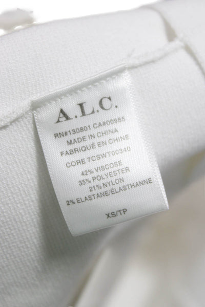 A.L.C. Women Cropped Tank Square Neck Sleeveless White Size XS