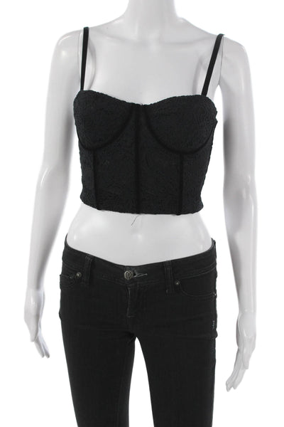 Alice + Olivia Women Camisole Sweetheart Black Nylon Zip Sleeveless Size 2