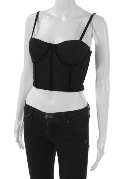 Alice + Olivia Women Camisole Sweetheart Black Nylon Zip Sleeveless Size 2