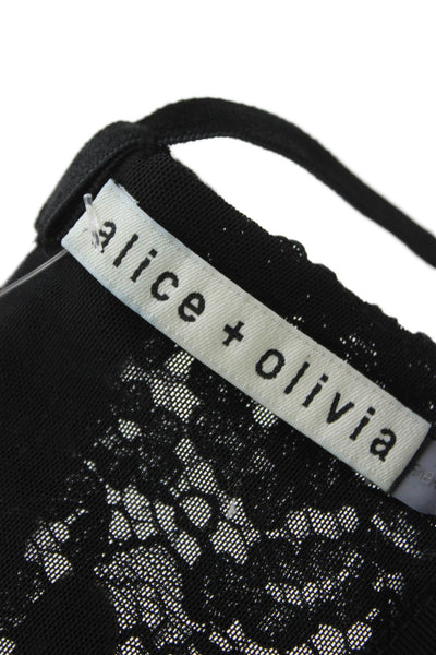Alice + Olivia Women Camisole Sweetheart Black Nylon Zip Sleeveless Size 2