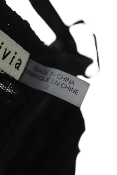 Alice + Olivia Women Camisole Sweetheart Black Nylon Zip Sleeveless Size 2