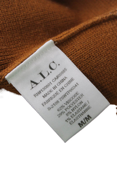 A.L.C. Women Cropped Sleeveless Square Neck Tank Brown Size M