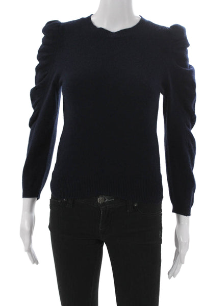 Frame Womens Cashmere Pullover Crew Neck Long Sleeve Blue Size XS