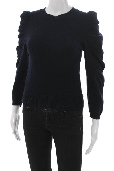 Frame Womens Cashmere Pullover Crew Neck Long Sleeve Blue Size XS