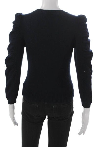 Frame Womens Cashmere Pullover Crew Neck Long Sleeve Blue Size XS