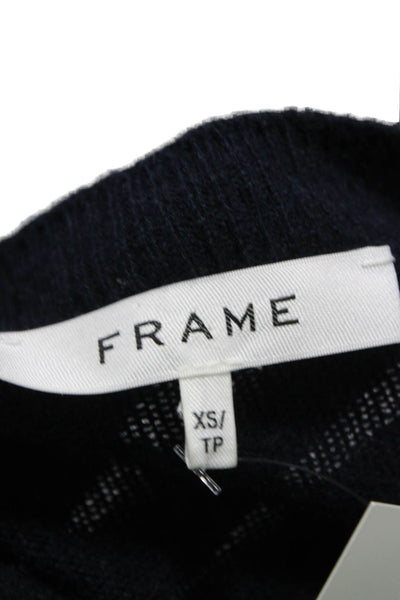 Frame Womens Cashmere Pullover Crew Neck Long Sleeve Blue Size XS