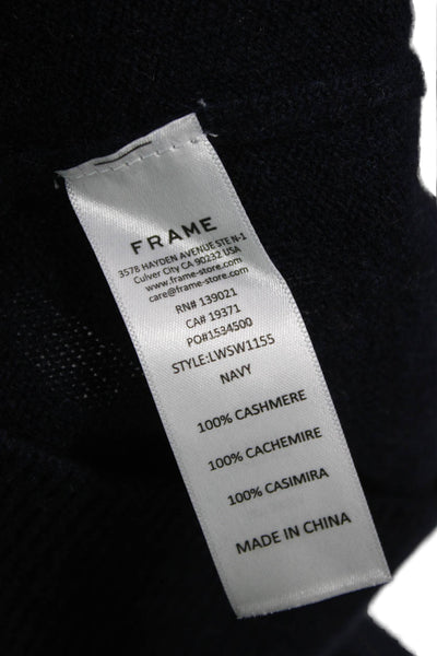 Frame Womens Cashmere Pullover Crew Neck Long Sleeve Blue Size XS