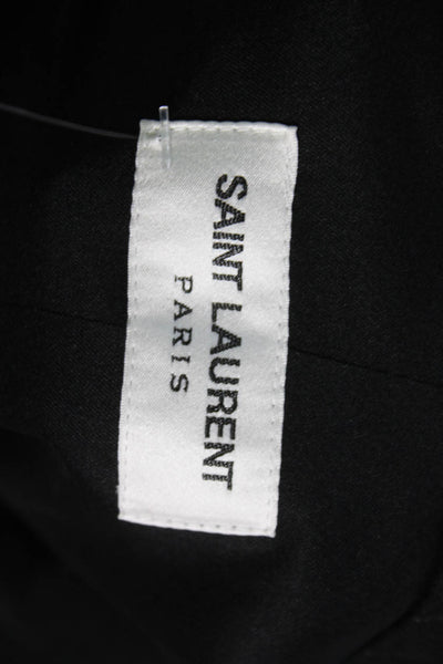 Saint Laurent Women Black Wool Pinstripe Blazer Button Size 36