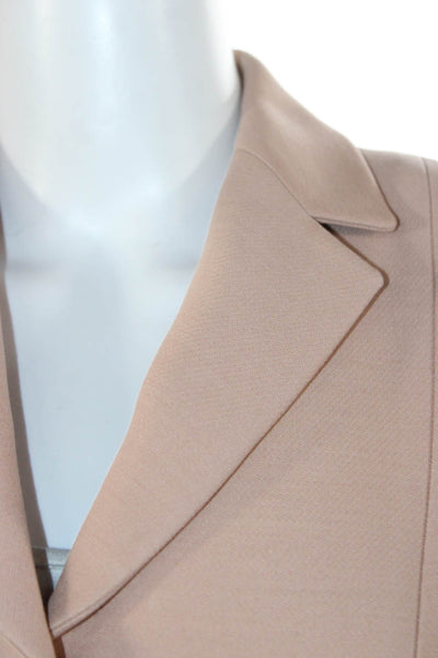 Christian Dior Womens Beige Blazer Wool Silk Buttoned Long Sleeve Size 2