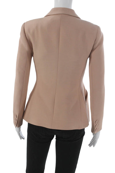 Christian Dior Womens Beige Blazer Wool Silk Buttoned Long Sleeve Size 2