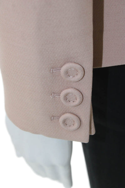 Christian Dior Womens Beige Blazer Wool Silk Buttoned Long Sleeve Size 2