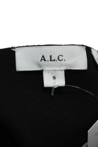 A.L.C. Womens Cropped Black Square Neck Sleeveless Tank Size S