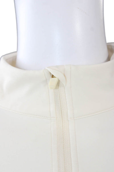 Le Ore Womens Track Jacket Ivory Polyester Zip Long Sleeve Size XS