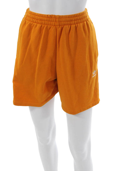 Adidas Womens Sweat Shorts Orange Logo Size XS
