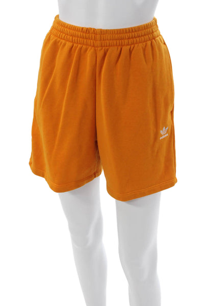 Adidas Womens Sweat Shorts Orange Logo Size XS