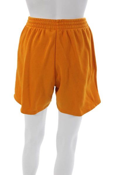 Adidas Womens Sweat Shorts Orange Logo Size XS