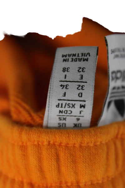 Adidas Womens Sweat Shorts Orange Logo Size XS