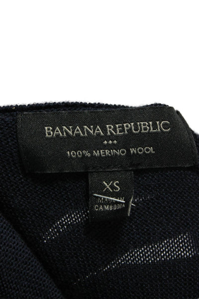 Banana Republic Mens Pullover Sweater Merino Wool Blue Size XS