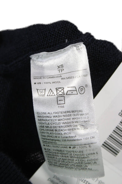 Banana Republic Mens Pullover Sweater Merino Wool Blue Size XS