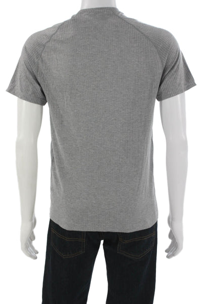 Lululemon Mens Pullover T-Shirt Gray Crew Neck Nylon Short Sleeve Size S